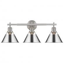  3306-BA3 PW-CH - Orwell 3-Light Vanity Light in Pewter with Chrome